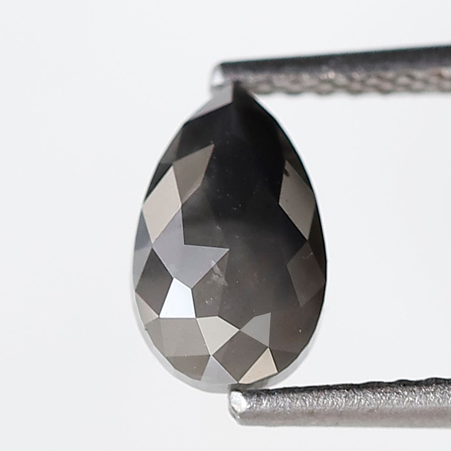 1.19 Ct Pear Shape Natural Loose Diamond 8 MM Grey Black Color Salt and Pepper Diamond