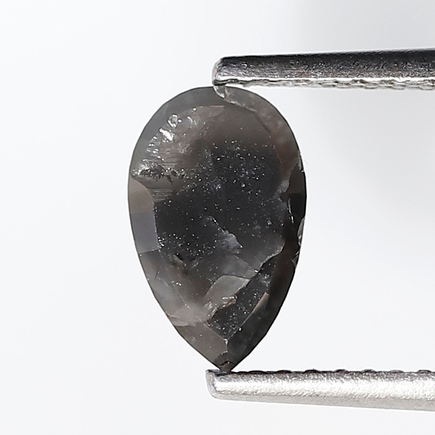 1.19 Ct Pear Shape Natural Loose Diamond 8 MM Grey Black Color Salt and Pepper Diamond