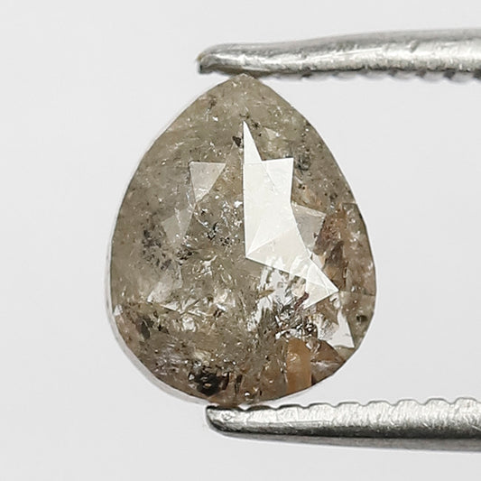1.23 CT Pear Shape Grey Black Color Marvelous Salt and Pepper Diamond