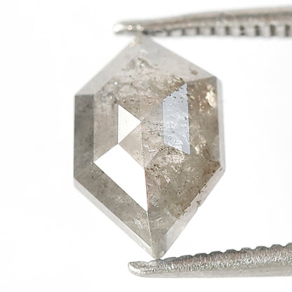 1.99 CT Geometric Grey Black color 10 mm Natural loose salt and pepper diamond