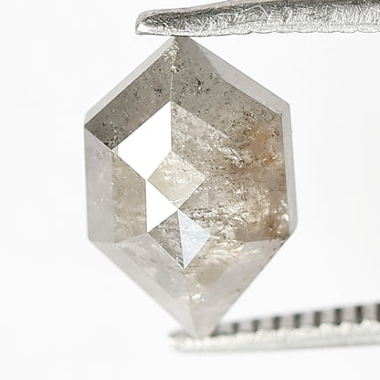 1.99 CT Geometric Grey Black color 10 mm Natural loose salt and pepper diamond