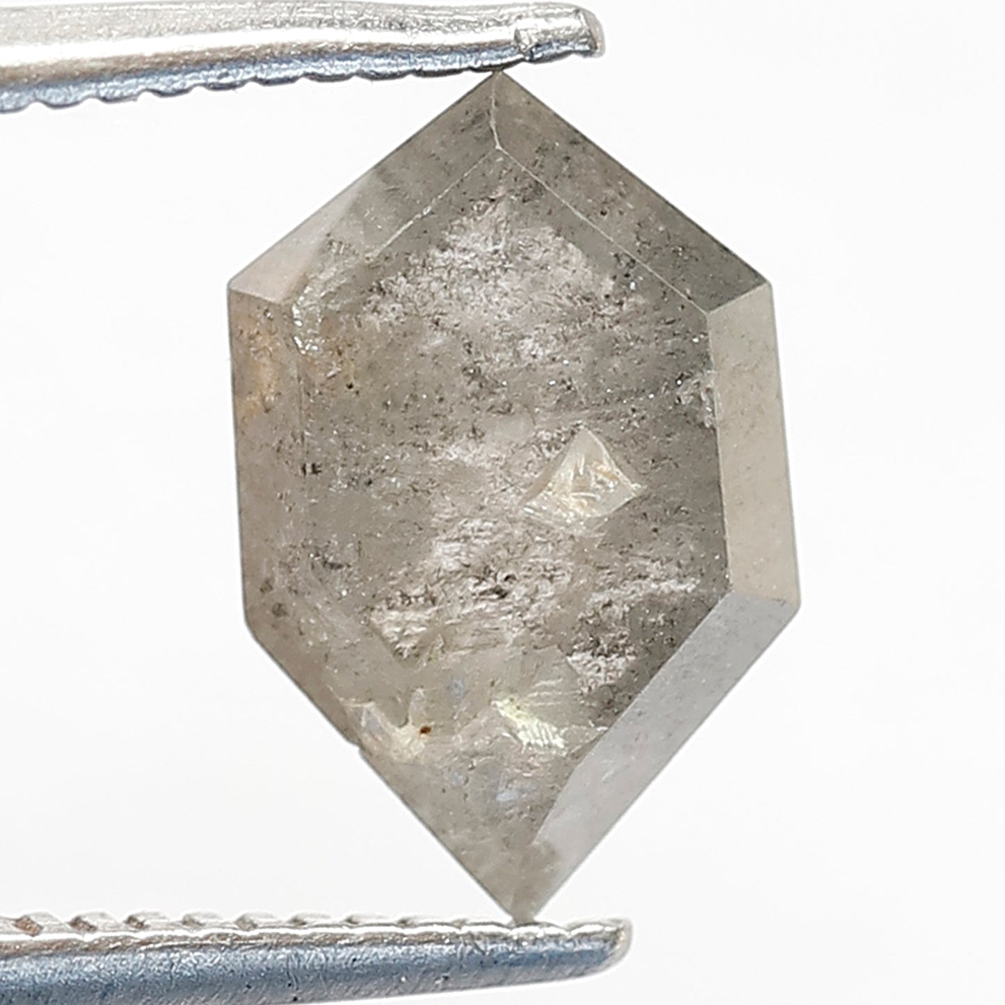 1.99 CT Geometric Grey Black color 10 mm Natural loose salt and pepper diamond
