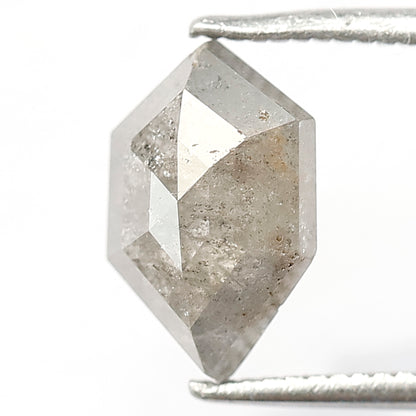 1.99 CT Geometric Grey Black color 10 mm Natural loose salt and pepper diamond