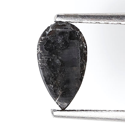 0.94 Ct Pear Shape Salt and Pepper Diamond 8 MM Grey Black Color natural Loose Diamond