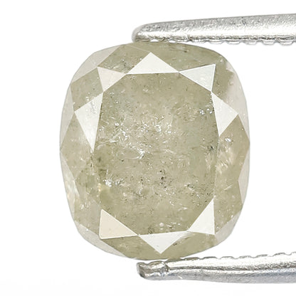 2.67 CT cushion shape light green color 8 MM natural loose salt and pepper diamond