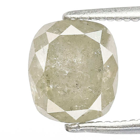 2.67 CT cushion shape light green color 8 MM natural loose salt and pepper diamond