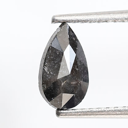 0.94 Ct Pear Shape Salt and Pepper Diamond 8 MM Grey Black Color natural Loose Diamond
