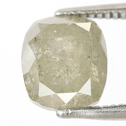 2.67 CT cushion shape light green color 8 MM natural loose salt and pepper diamond