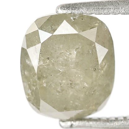 2.67 CT cushion shape light green color 8 MM natural loose salt and pepper diamond