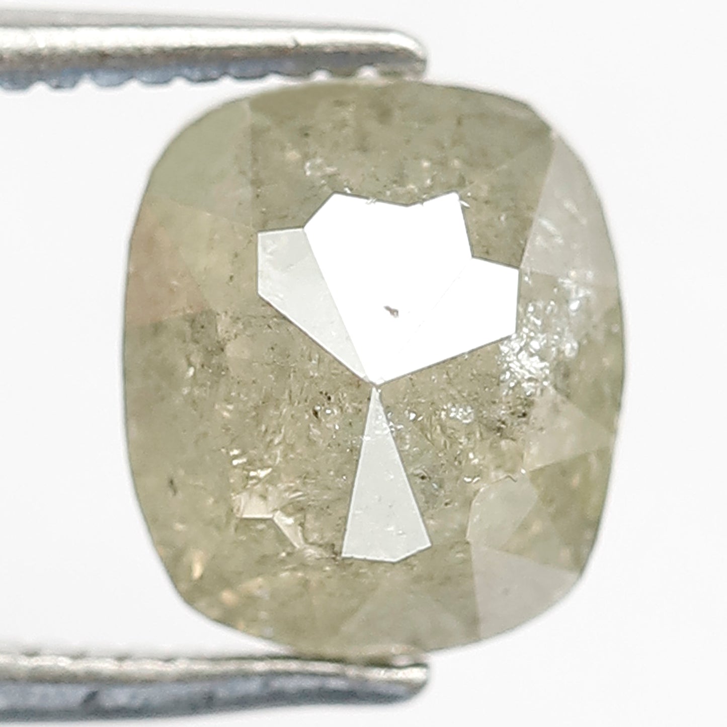 2.67 CT cushion shape light green color 8 MM natural loose salt and pepper diamond