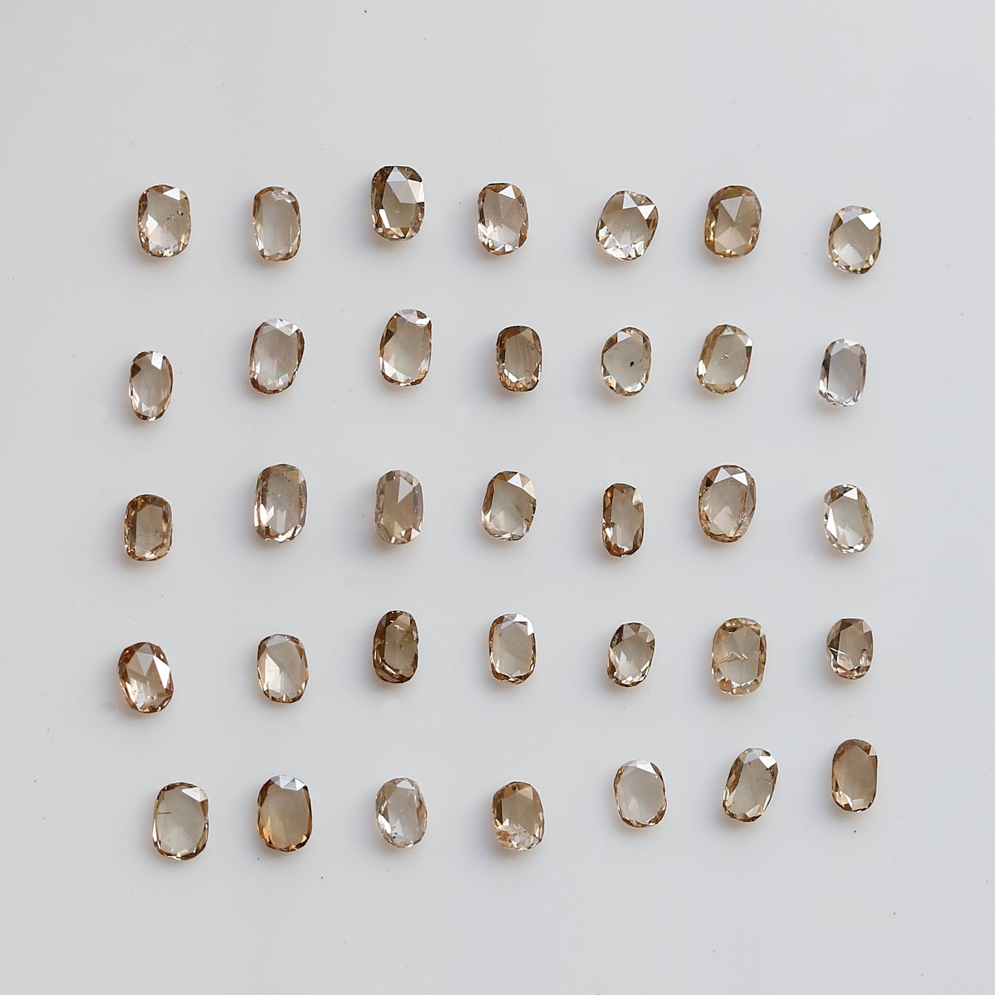 Oval Shape Rose Cut Diamond Lot 0.60 Ct, 18 Pcs Champagne Natural Loose Diamonds for Jewelry Making