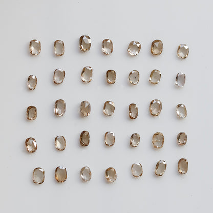 Oval Shape Rose Cut Diamond Lot 0.60 Ct, 18 Pcs Champagne Natural Loose Diamonds for Jewelry Making
