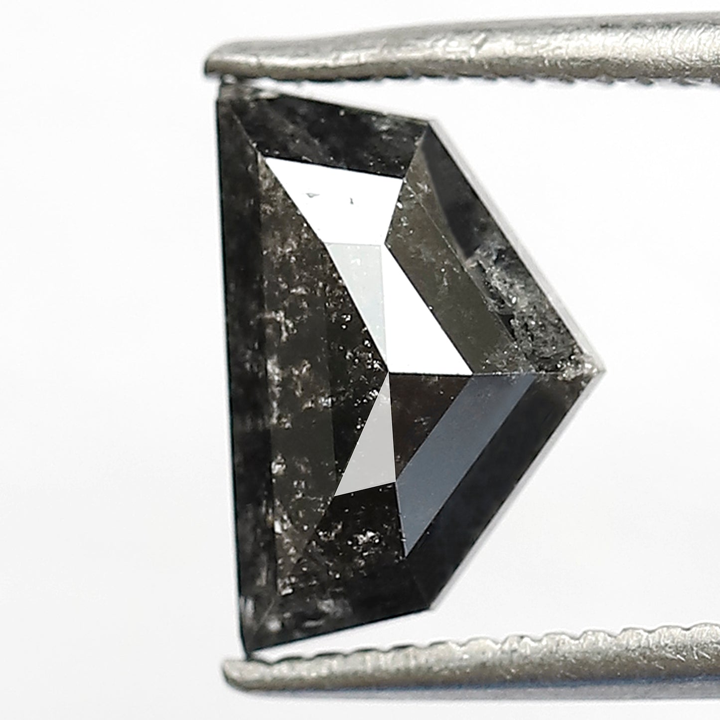 1.71 CT Geometric shape Black grey color natural loose 6.20 MM salt and pepper diamond