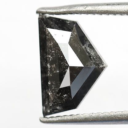 1.71 CT Geometric shape Black grey color natural loose 6.20 MM salt and pepper diamond