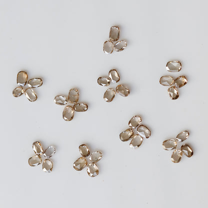 Oval Shape Rose Cut Diamond Lot 0.60 Ct, 18 Pcs Champagne Natural Loose Diamonds for Jewelry Making