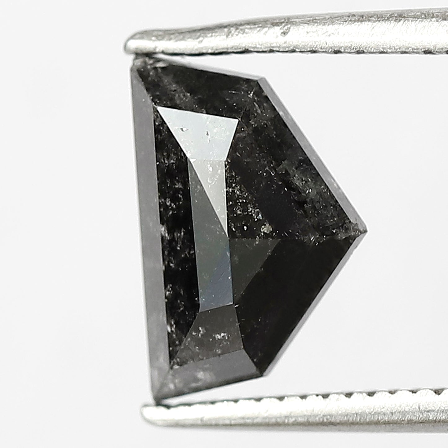 1.71 CT Geometric shape Black grey color natural loose 6.20 MM salt and pepper diamond