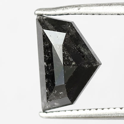 1.71 CT Geometric shape Black grey color natural loose 6.20 MM salt and pepper diamond