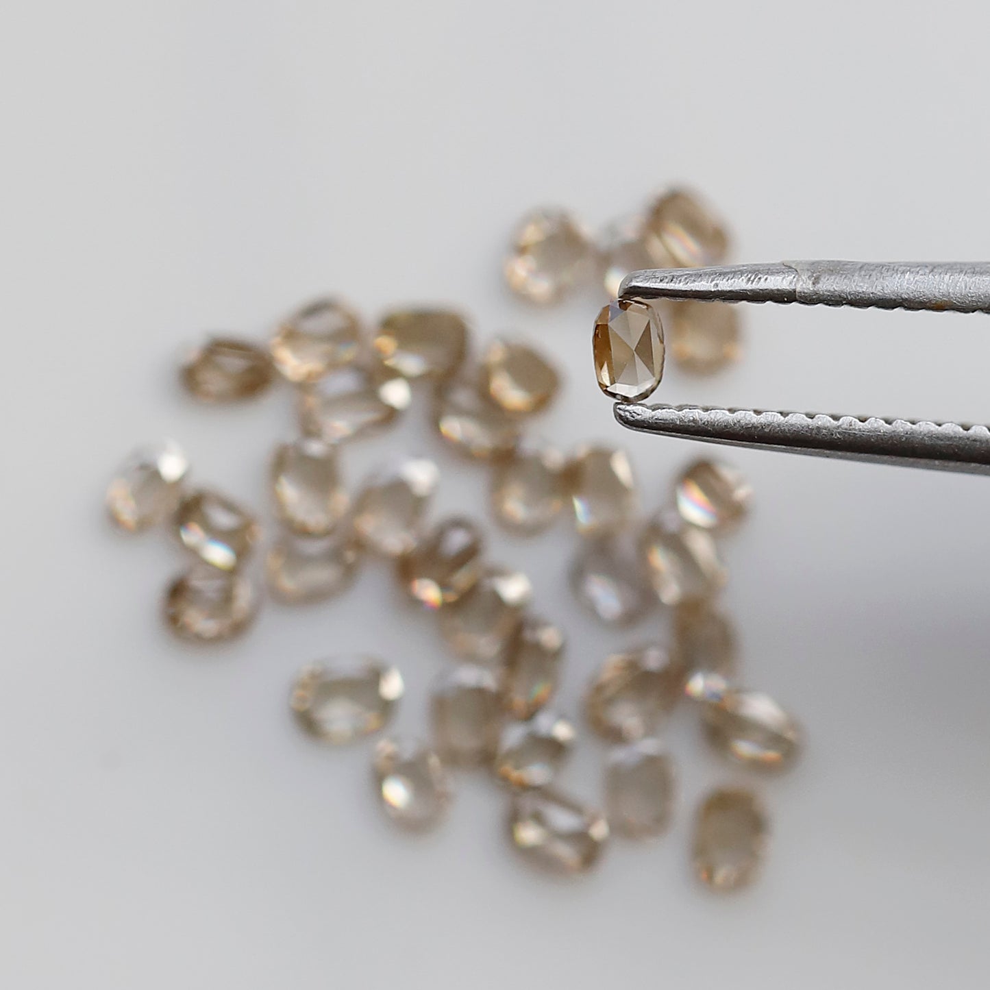 Oval Shape Rose Cut Diamond Lot 0.60 Ct, 18 Pcs Champagne Natural Loose Diamonds for Jewelry Making