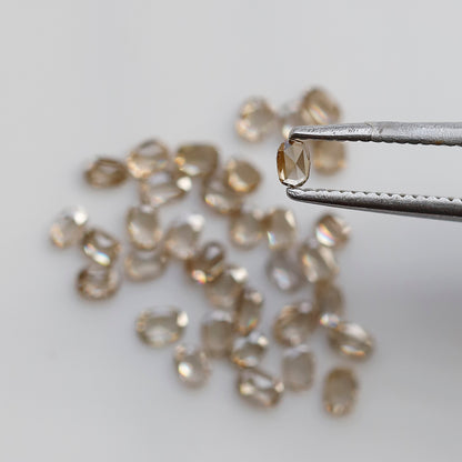 Oval Shape Rose Cut Diamond Lot 0.60 Ct, 18 Pcs Champagne Natural Loose Diamonds for Jewelry Making