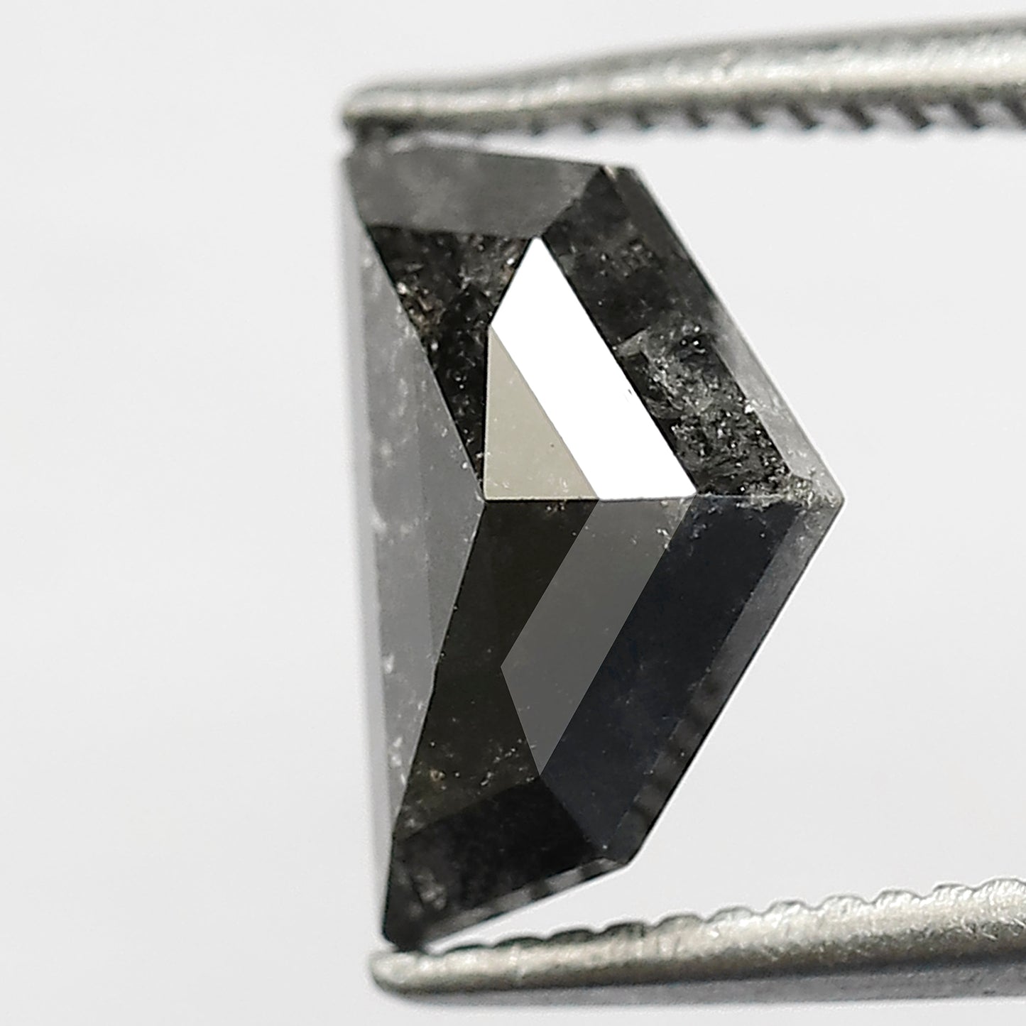 1.71 CT Geometric shape Black grey color natural loose 6.20 MM salt and pepper diamond