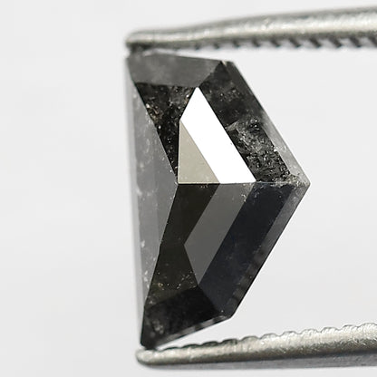 1.71 CT Geometric shape Black grey color natural loose 6.20 MM salt and pepper diamond
