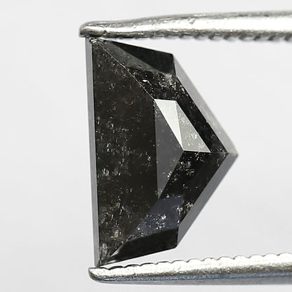 1.71 CT Geometric shape Black grey color natural loose 6.20 MM salt and pepper diamond