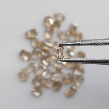 Oval Shape Rose Cut Diamond Lot 0.60 Ct, 18 Pcs Champagne Natural Loose Diamonds for Jewelry Making