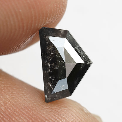 1.71 CT Geometric shape Black grey color natural loose 6.20 MM salt and pepper diamond