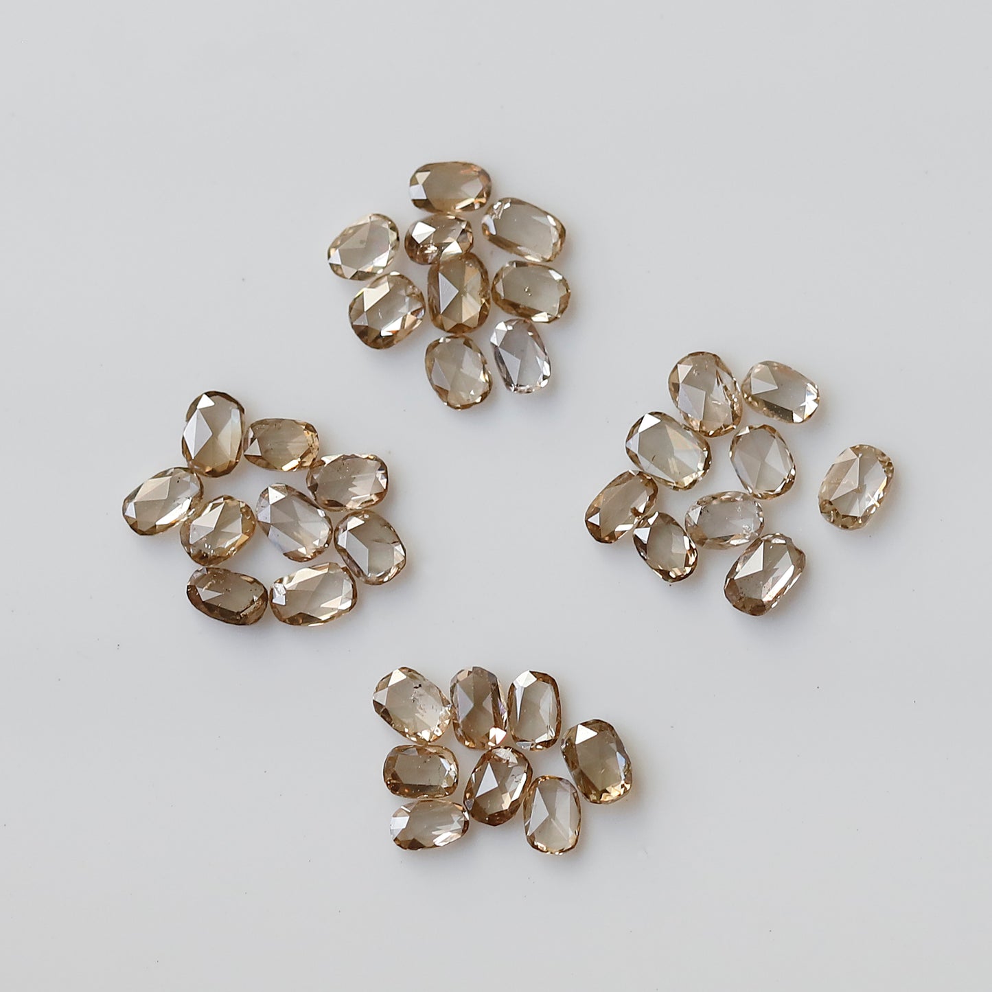 Oval Shape Rose Cut Diamond Lot 0.60 Ct, 18 Pcs Champagne Natural Loose Diamonds for Jewelry Making