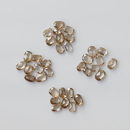Oval Shape Rose Cut Diamond Lot 0.60 Ct, 18 Pcs Champagne Natural Loose Diamonds for Jewelry Making