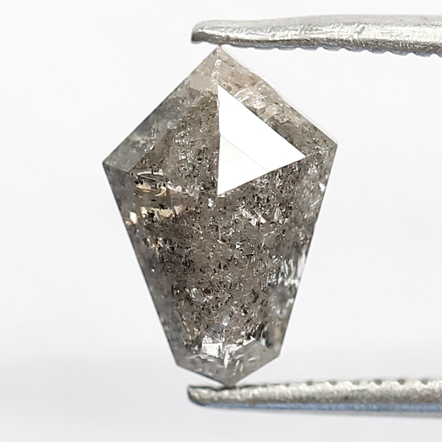 1.56 CT Geometric shape Grey Black Color Natural Loose 9.50 MM salt and pepper Diamond