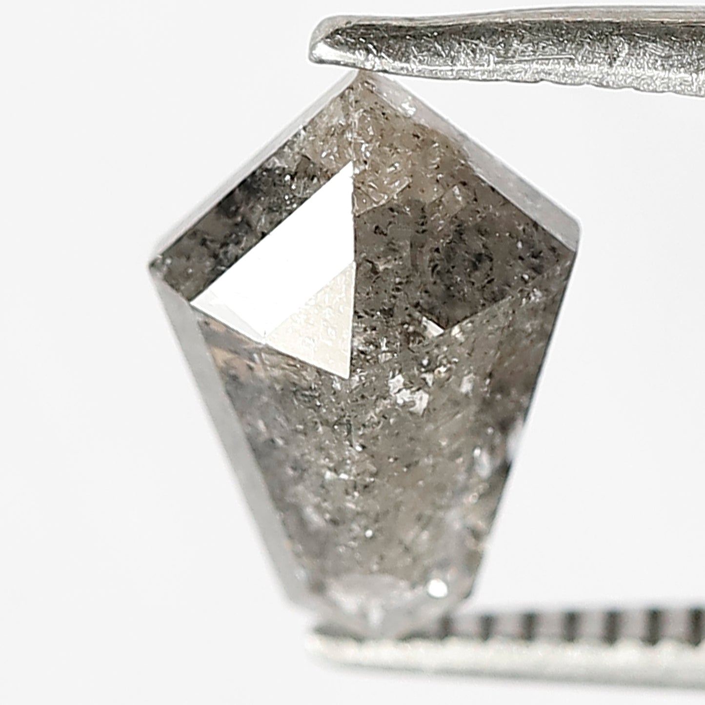 1.56 CT Geometric shape Grey Black Color Natural Loose 9.50 MM salt and pepper Diamond