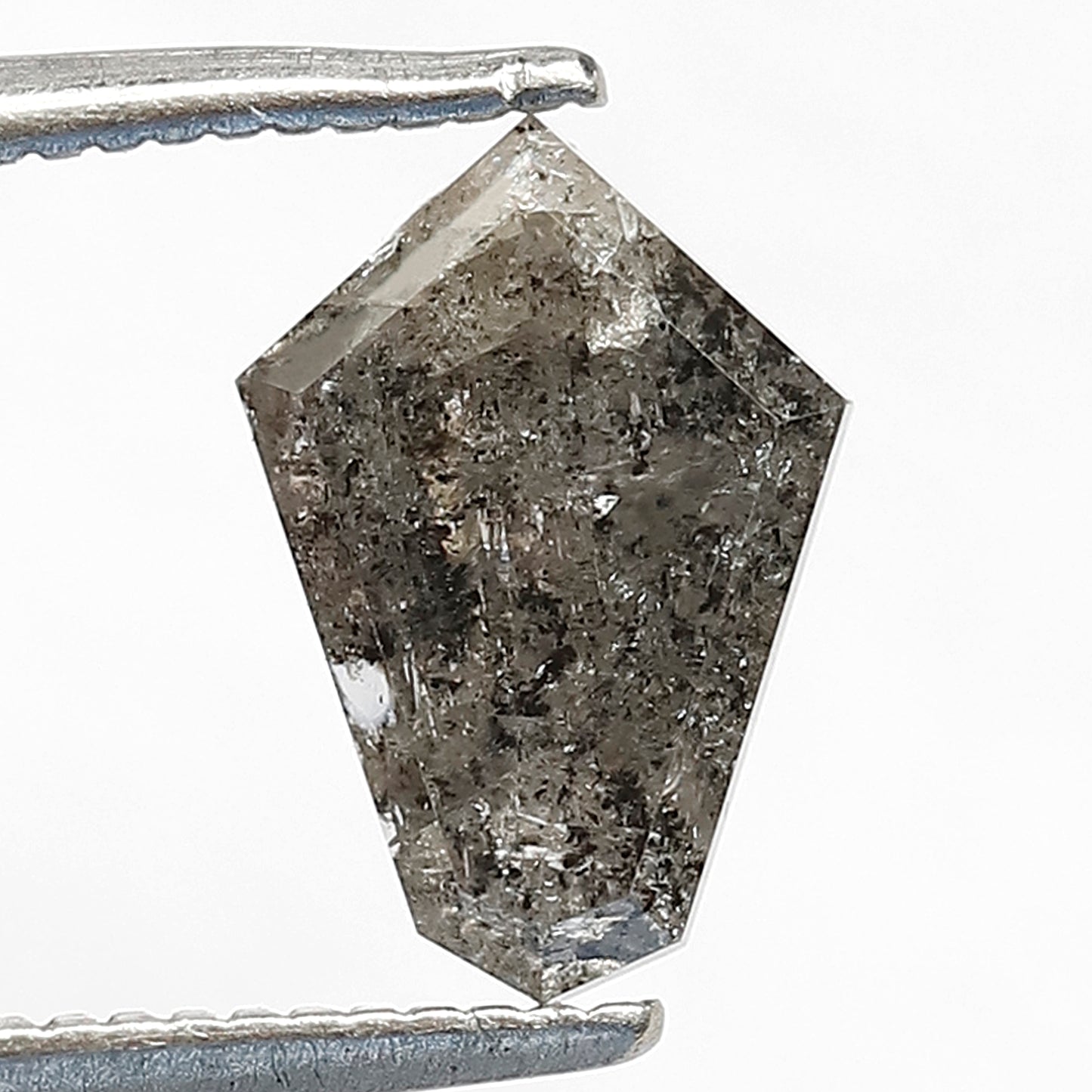 1.56 CT Geometric shape Grey Black Color Natural Loose 9.50 MM salt and pepper Diamond