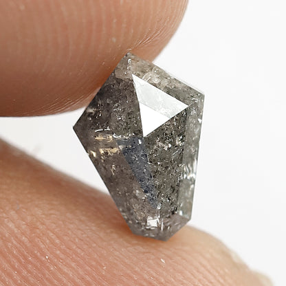 1.56 CT Geometric shape Grey Black Color Natural Loose 9.50 MM salt and pepper Diamond