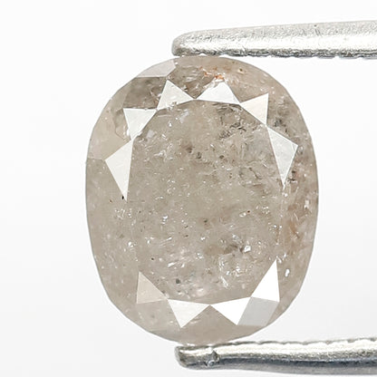 2.05 CT Oval shape Grey color Conflict free 8.10 MM Natural loose Salt and pepper diamond