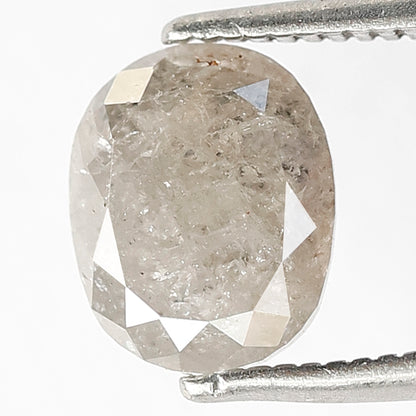 2.05 CT Oval shape Grey color Conflict free 8.10 MM Natural loose Salt and pepper diamond