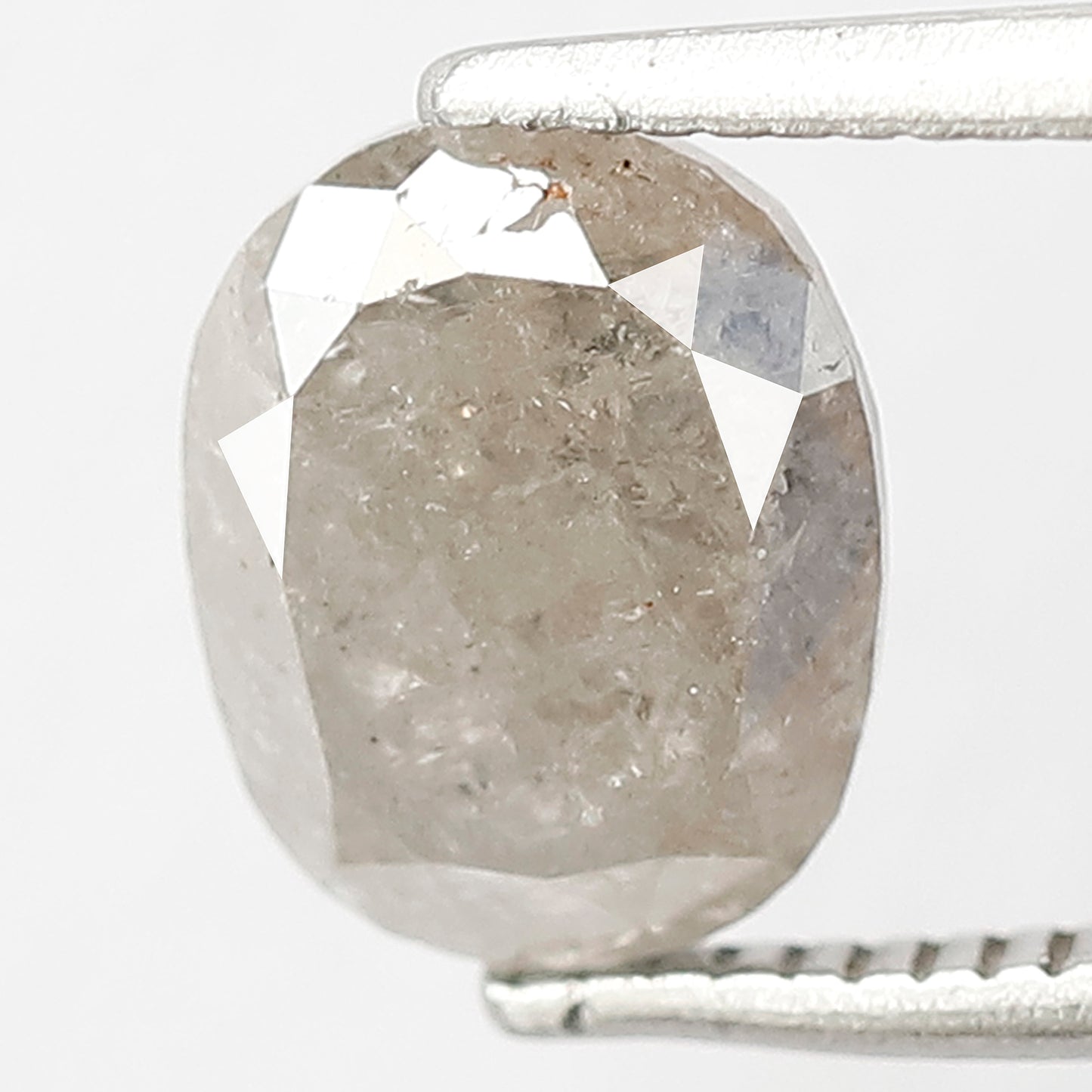 2.05 CT Oval shape Grey color Conflict free 8.10 MM Natural loose Salt and pepper diamond