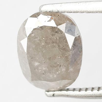 2.05 CT Oval shape Grey color Conflict free 8.10 MM Natural loose Salt and pepper diamond
