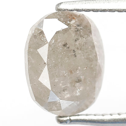 2.05 CT Oval shape Grey color Conflict free 8.10 MM Natural loose Salt and pepper diamond