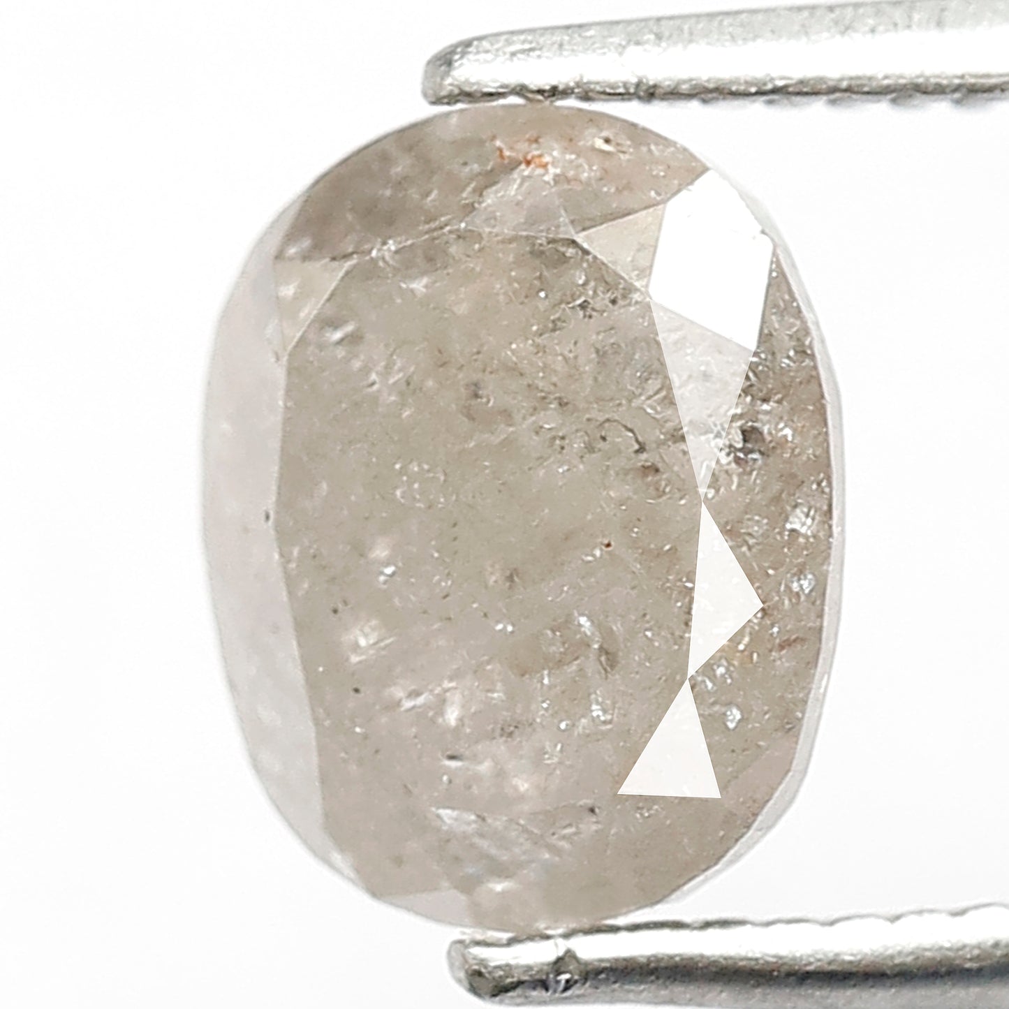 2.05 CT Oval shape Grey color Conflict free 8.10 MM Natural loose Salt and pepper diamond