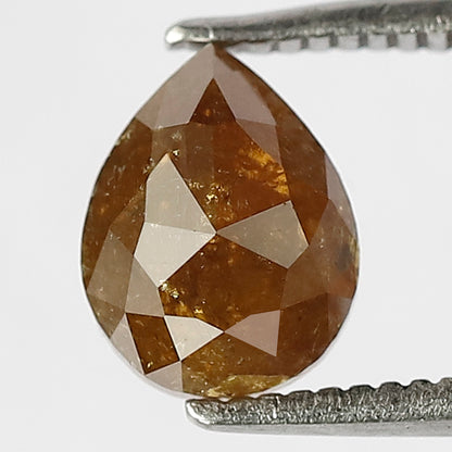 Pear Shape 1.03 Carat Brownish Yellow Rustic Loose Diamond, 7.70 MM Natural Diamond for Ring Making