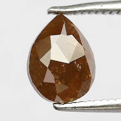 Pear Shape 1.03 Carat Brownish Yellow Rustic Loose Diamond, 7.70 MM Natural Diamond for Ring Making