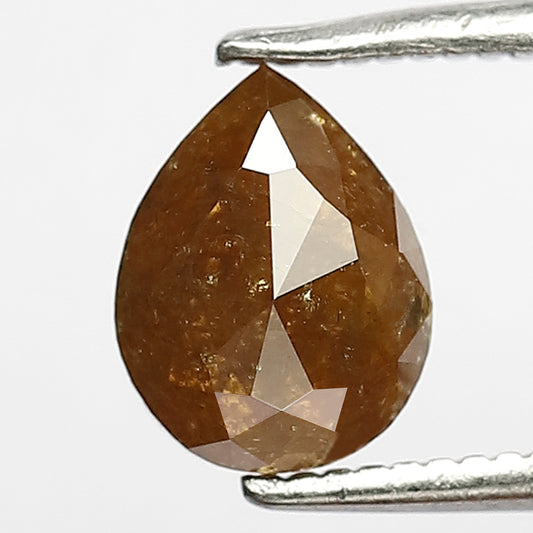 Pear Shape 1.03 Carat Brownish Yellow Rustic Loose Diamond, 7.70 MM Natural Diamond for Ring Making