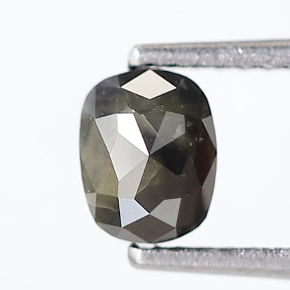 0.95 Ct Oval Shape Salt and Pepper Diamond 5 MM Grey Black Color Natural Loose Diamond