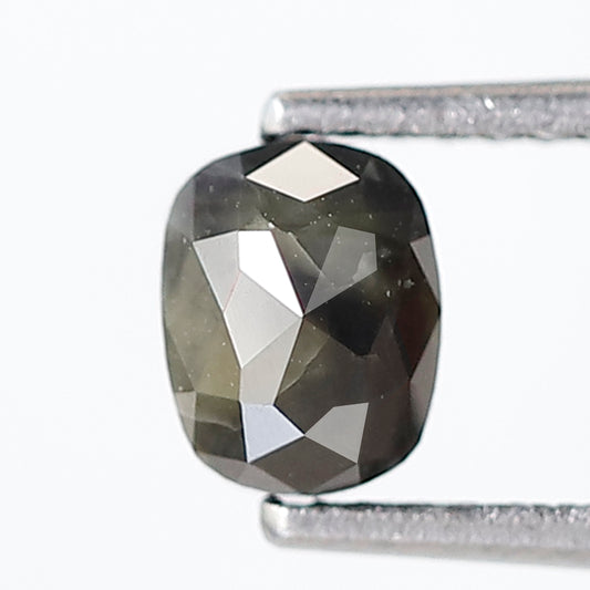 0.95 Ct Oval Shape Salt and Pepper Diamond 5 MM Grey Black Color Natural Loose Diamond