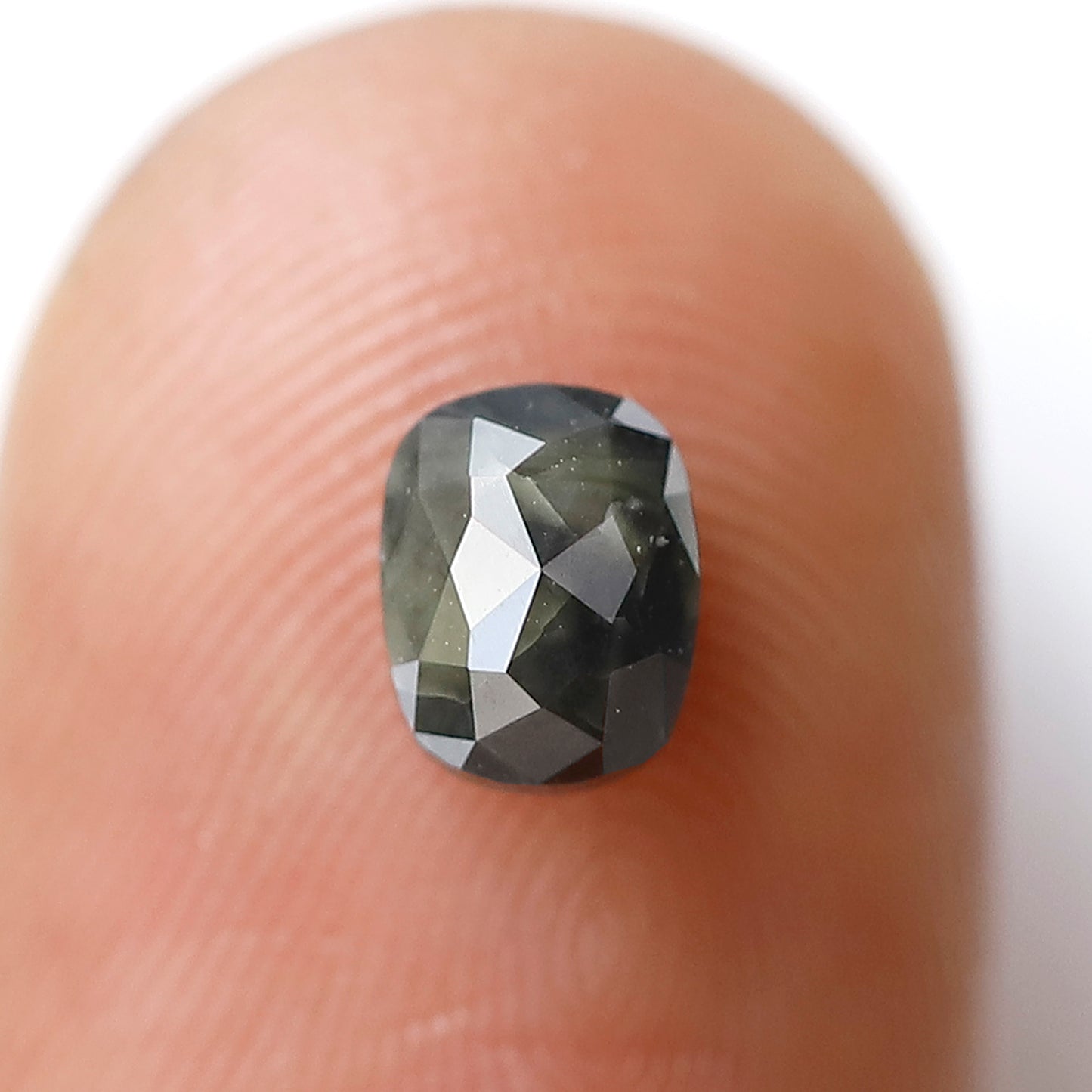0.95 Ct Oval Shape Salt and Pepper Diamond 5 MM Grey Black Color Natural Loose Diamond
