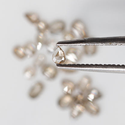 Oval, Pear and Round Mix Rose Cut Diamond Lot 0.76 Ct, Light Champagne Natural Loose Diamonds for Jewelry Making