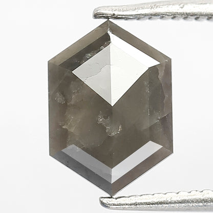 1.16 CT Hexagon shape grey black color 9.30 MM natural loose salt and pepper diamond