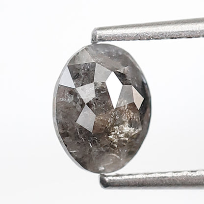 0.70 Ct 6 MM Oval Shape Salt and Pepper Diamond Natural Loose Grey Black Color Diamond