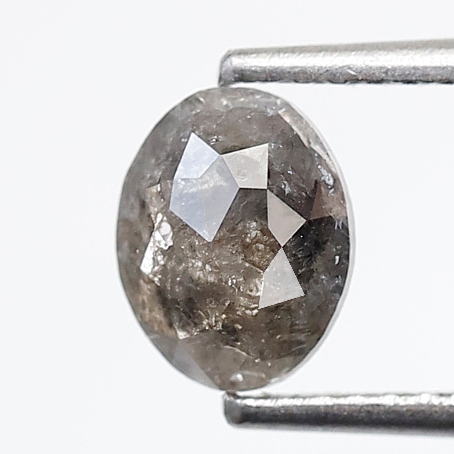 0.70 Ct 6 MM Oval Shape Salt and Pepper Diamond Natural Loose Grey Black Color Diamond